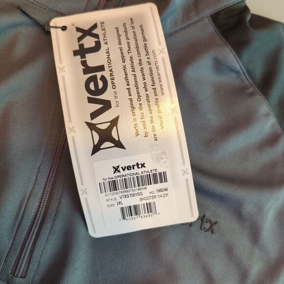 Vertx Shooter 1/4 Zip Shirt Mens 2XL Black Gray Athletic Long Sleeve Logo - Picture 5 of 8